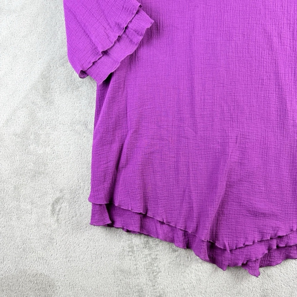 Soft Surroundings Siesta Key Tunic Medium Purple Gauzy Crinkled Layered Hem Boho - Picture 8 of 13